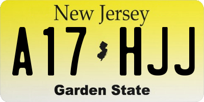 NJ license plate A17HJJ