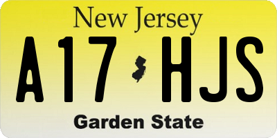 NJ license plate A17HJS