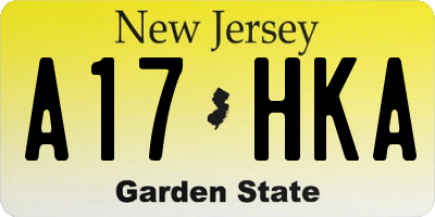 NJ license plate A17HKA