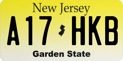 NJ license plate A17HKB