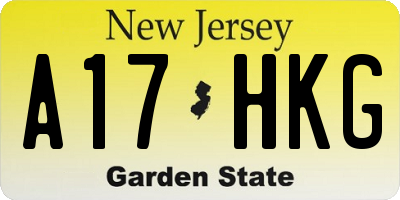 NJ license plate A17HKG