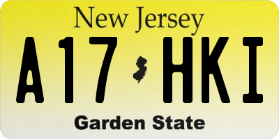 NJ license plate A17HKI