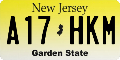 NJ license plate A17HKM