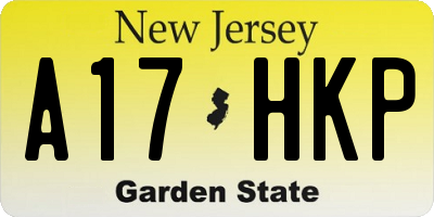 NJ license plate A17HKP