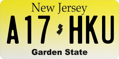NJ license plate A17HKU