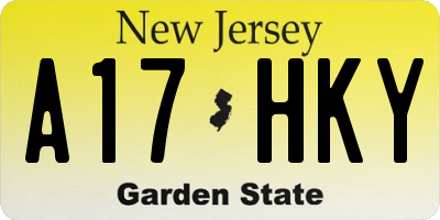 NJ license plate A17HKY