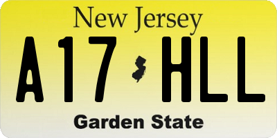 NJ license plate A17HLL