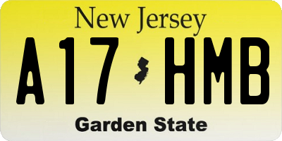 NJ license plate A17HMB