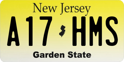 NJ license plate A17HMS