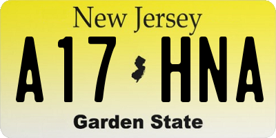 NJ license plate A17HNA