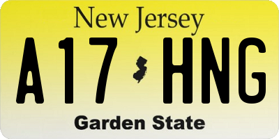 NJ license plate A17HNG