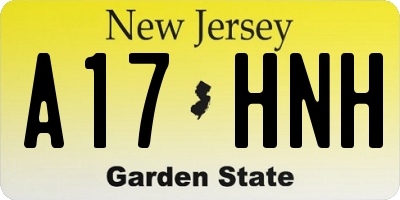 NJ license plate A17HNH