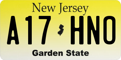 NJ license plate A17HNO