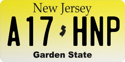 NJ license plate A17HNP
