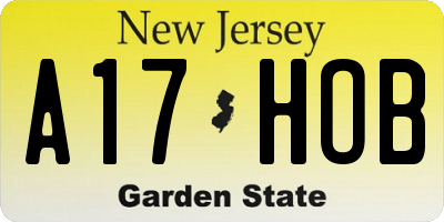 NJ license plate A17HOB