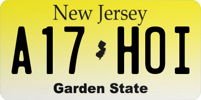 NJ license plate A17HOI
