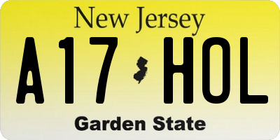 NJ license plate A17HOL