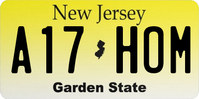 NJ license plate A17HOM