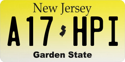 NJ license plate A17HPI