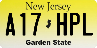NJ license plate A17HPL