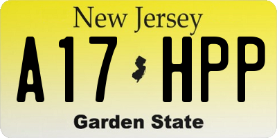 NJ license plate A17HPP