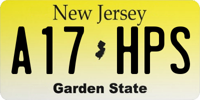 NJ license plate A17HPS