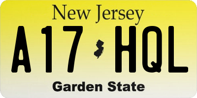 NJ license plate A17HQL