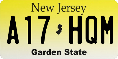 NJ license plate A17HQM