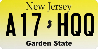 NJ license plate A17HQQ