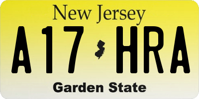 NJ license plate A17HRA