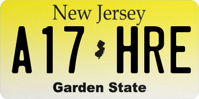 NJ license plate A17HRE