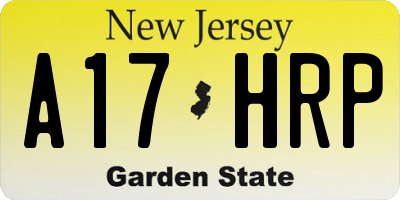 NJ license plate A17HRP