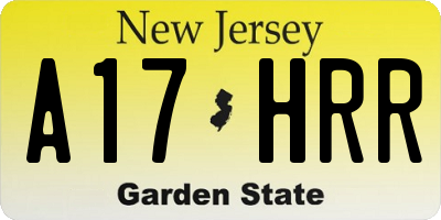NJ license plate A17HRR