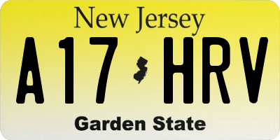 NJ license plate A17HRV