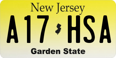 NJ license plate A17HSA