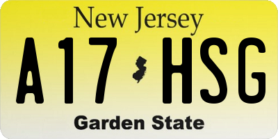 NJ license plate A17HSG