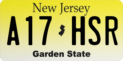 NJ license plate A17HSR