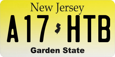 NJ license plate A17HTB