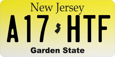 NJ license plate A17HTF