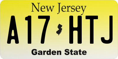 NJ license plate A17HTJ