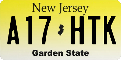 NJ license plate A17HTK