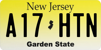 NJ license plate A17HTN