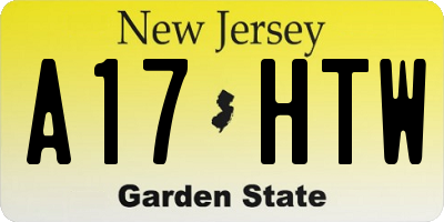 NJ license plate A17HTW