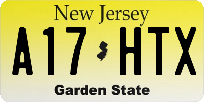NJ license plate A17HTX