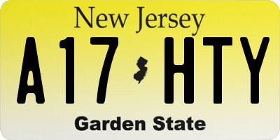 NJ license plate A17HTY