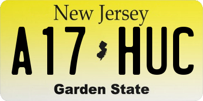 NJ license plate A17HUC