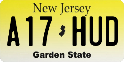 NJ license plate A17HUD