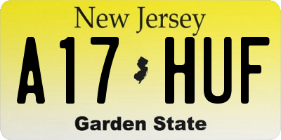 NJ license plate A17HUF