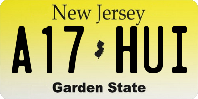 NJ license plate A17HUI