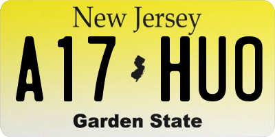 NJ license plate A17HUO